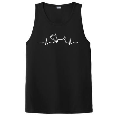 Cute Scottie Heart Heartbeat Scottish Terrier Gift Dog Lover Gift PosiCharge Competitor Tank