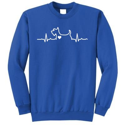 Cute Scottie Heart Heartbeat Scottish Terrier Gift Dog Lover Gift Sweatshirt