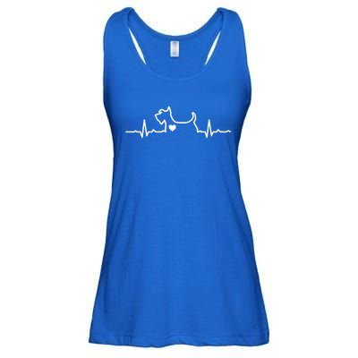 Cute Scottie Heart Heartbeat Scottish Terrier Gift Dog Lover Gift Ladies Essential Flowy Tank