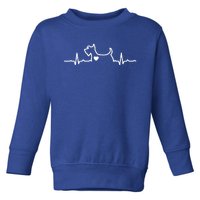 Cute Scottie Heart Heartbeat Scottish Terrier Gift Dog Lover Gift Toddler Sweatshirt