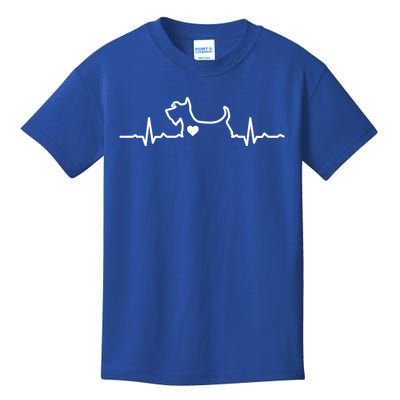 Cute Scottie Heart Heartbeat Scottish Terrier Gift Dog Lover Gift Kids T-Shirt