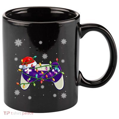 Christmas Santa Hat Video Gamer Controller Xmas Gift 11oz C Handle Ceramic Mug