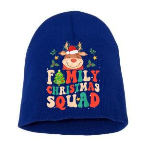 Cute Santa Hat Reindeer Family Christmas Squad Xmas Pajama Gift Short Acrylic Beanie