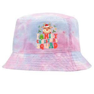 Cute Santa Hat Reindeer Family Christmas Squad Xmas Pajama Gift Tie-Dyed Bucket Hat