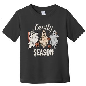 Cavity Season Halloween Funny Dental Ghosts And Toothbrush Toddler T-Shirt