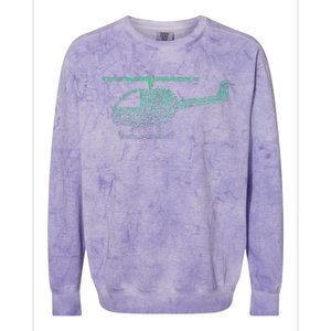 Chopper Silhouette Helicopter Pilot Helicopter Colorblast Crewneck Sweatshirt