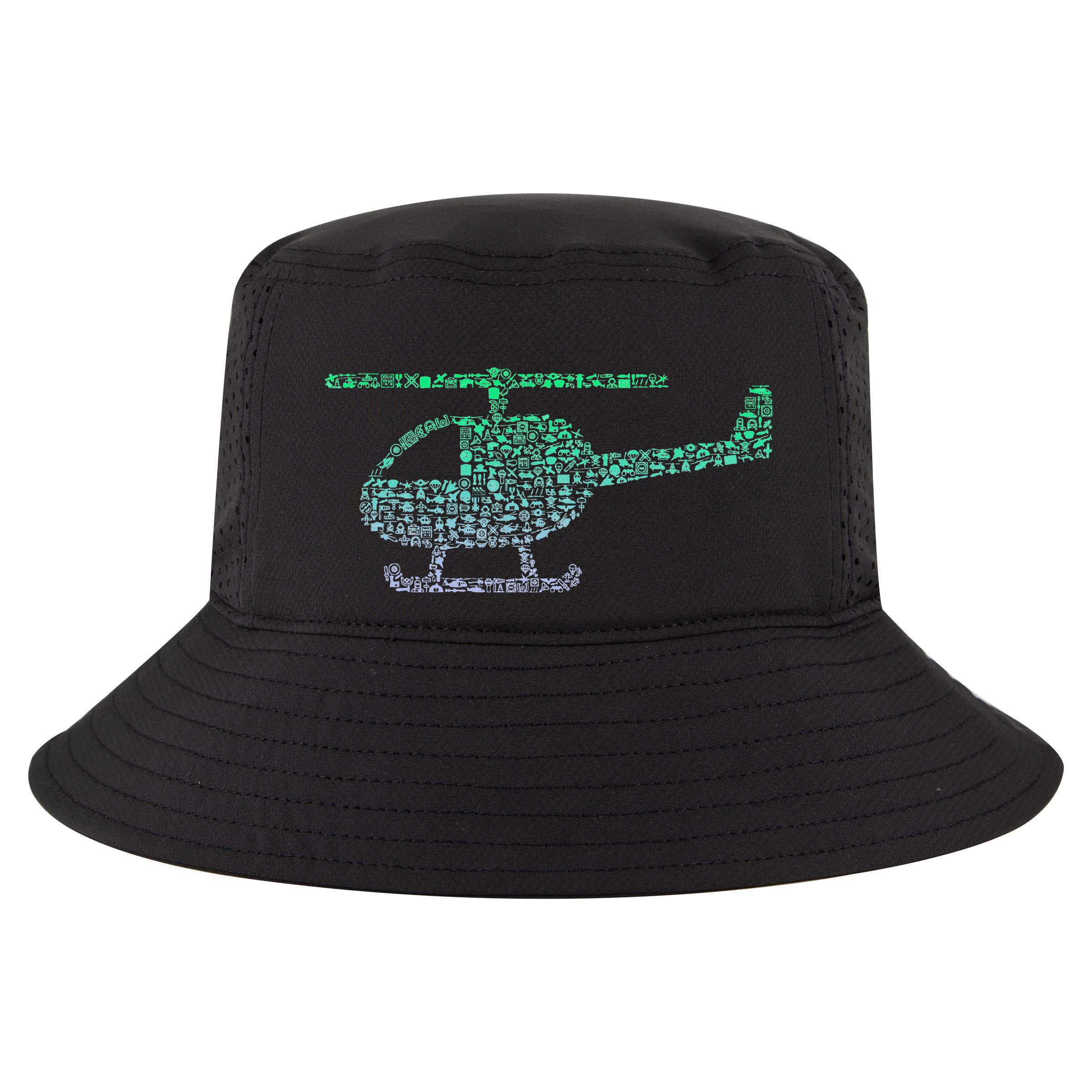 Chopper Silhouette Helicopter Pilot Helicopter Cool Comfort Performance Bucket Hat