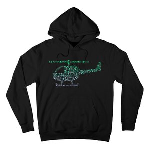 Chopper Silhouette Helicopter Pilot Helicopter Hoodie