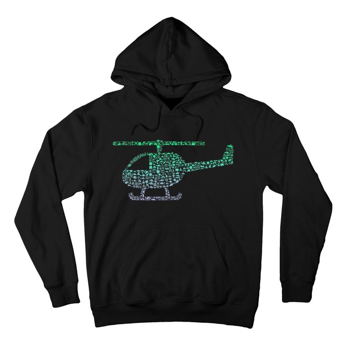 Chopper Silhouette Helicopter Pilot Helicopter Hoodie