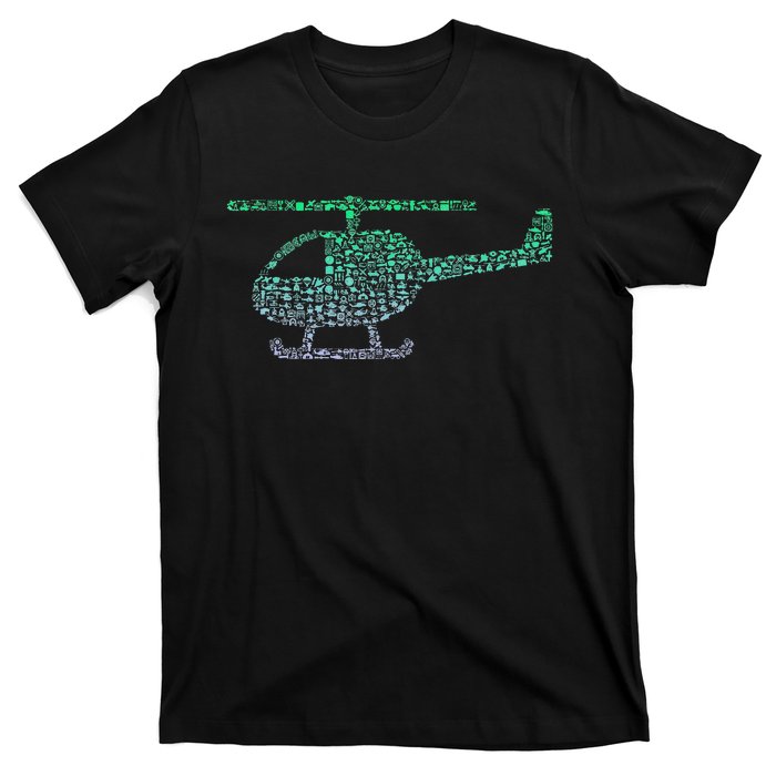 Chopper Silhouette Helicopter Pilot Helicopter T-Shirt