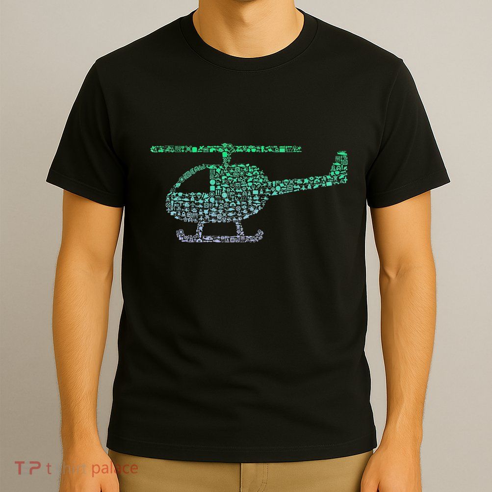 Chopper Silhouette Helicopter Pilot Helicopter T-Shirt