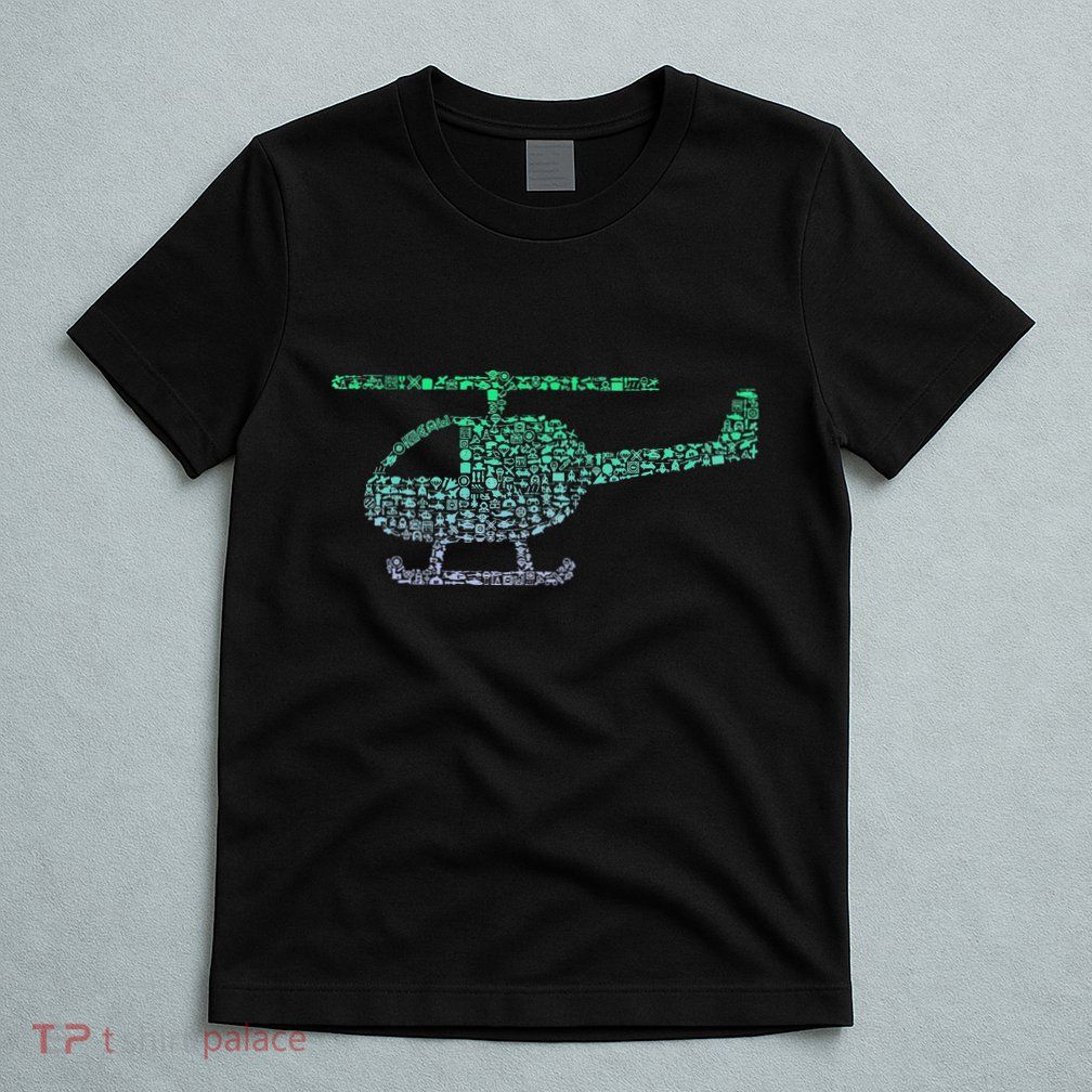 Chopper Silhouette Helicopter Pilot Helicopter T-Shirt
