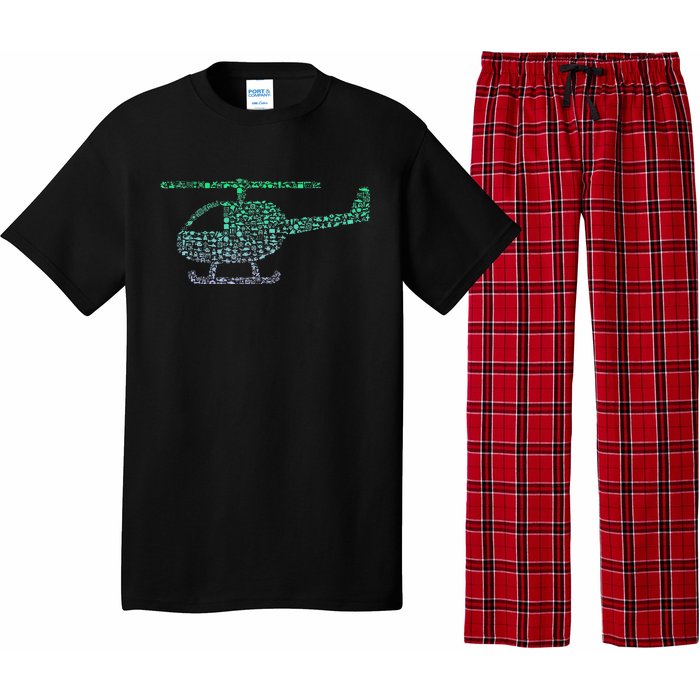 Chopper Silhouette Helicopter Pilot Helicopter Pajama Set