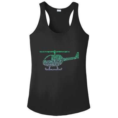 Chopper Silhouette Helicopter Pilot Helicopter Ladies PosiCharge Competitor Racerback Tank