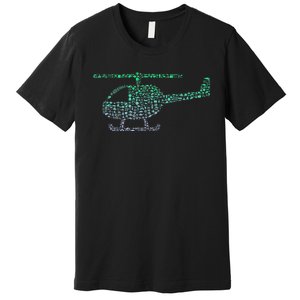 Chopper Silhouette Helicopter Pilot Helicopter Premium T-Shirt