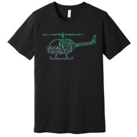 Chopper Silhouette Helicopter Pilot Helicopter Premium T-Shirt