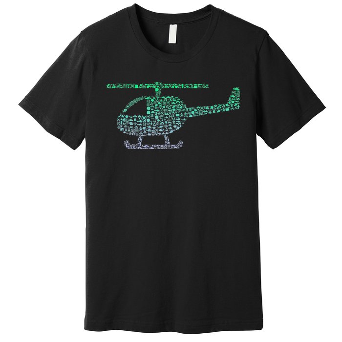 Chopper Silhouette Helicopter Pilot Helicopter Premium T-Shirt