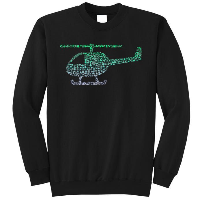 Chopper Silhouette Helicopter Pilot Helicopter Tall Sweatshirt