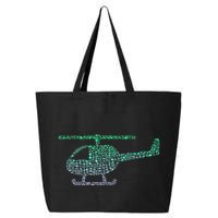 Chopper Silhouette Helicopter Pilot Helicopter 25L Jumbo Tote