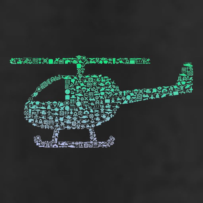 Chopper Silhouette Helicopter Pilot Helicopter 25L Jumbo Tote
