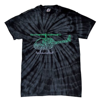 Chopper Silhouette Helicopter Pilot Helicopter Tie-Dye T-Shirt