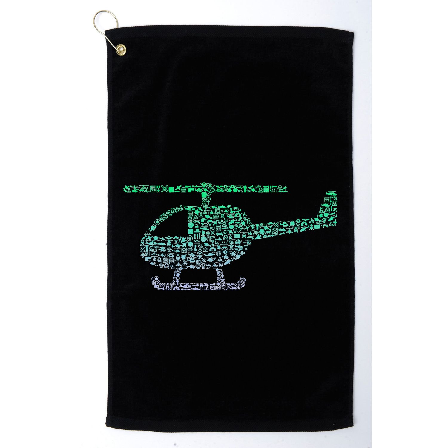 Chopper Silhouette Helicopter Pilot Helicopter Golf Towel