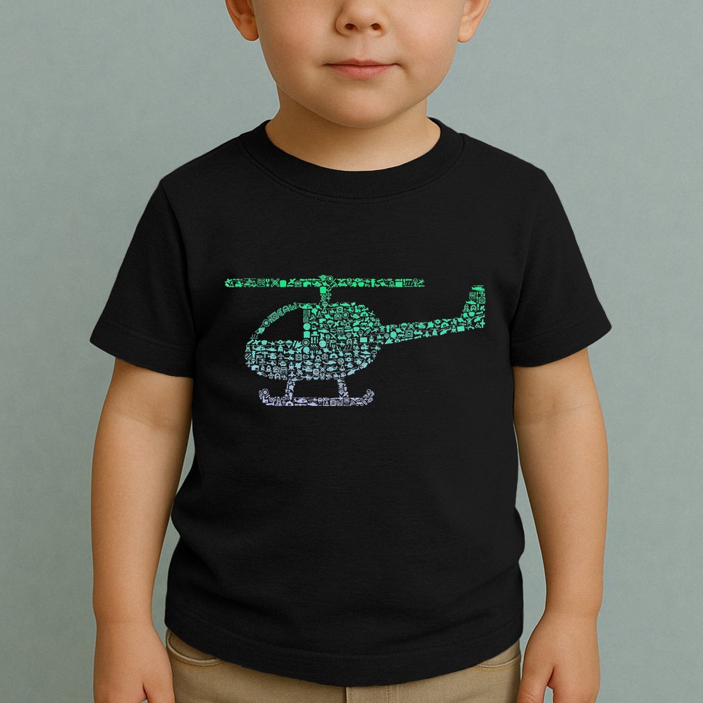 Chopper Silhouette Helicopter Pilot Helicopter Toddler T-Shirt