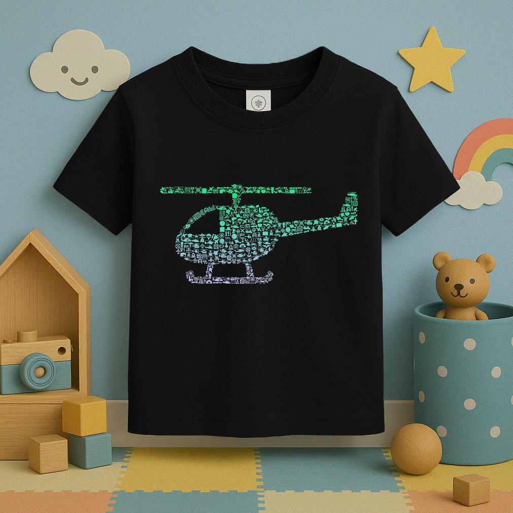 Chopper Silhouette Helicopter Pilot Helicopter Toddler T-Shirt