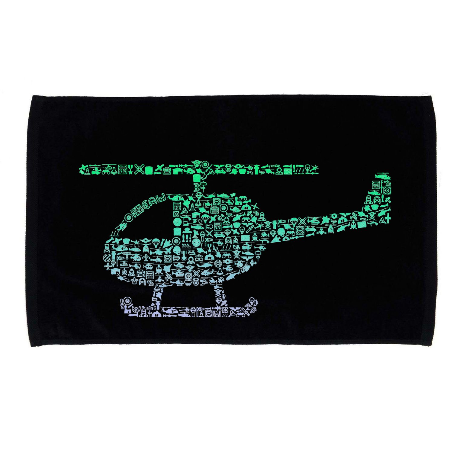 Chopper Silhouette Helicopter Pilot Helicopter Microfiber Hand Towel