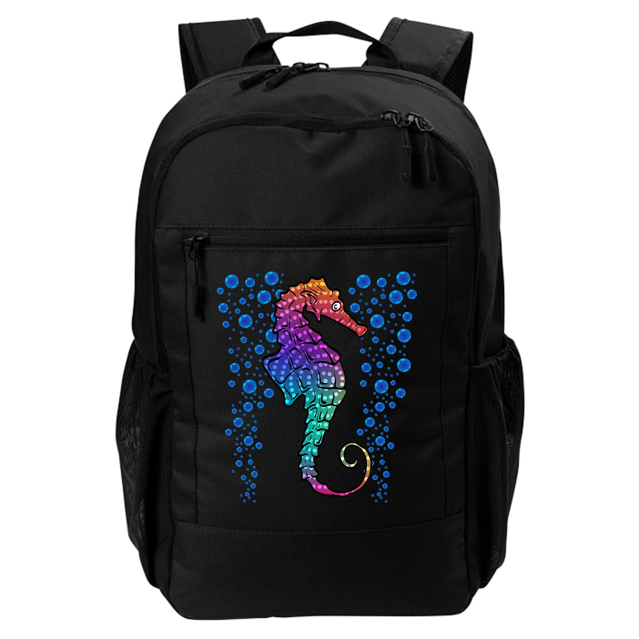 Colorful Sea Horse Print Ocean Backpack