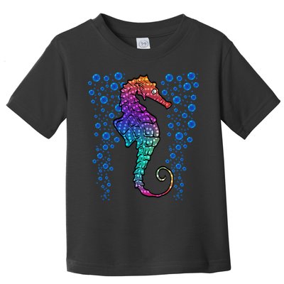 Colorful Sea Horse Print Ocean Toddler T-Shirt