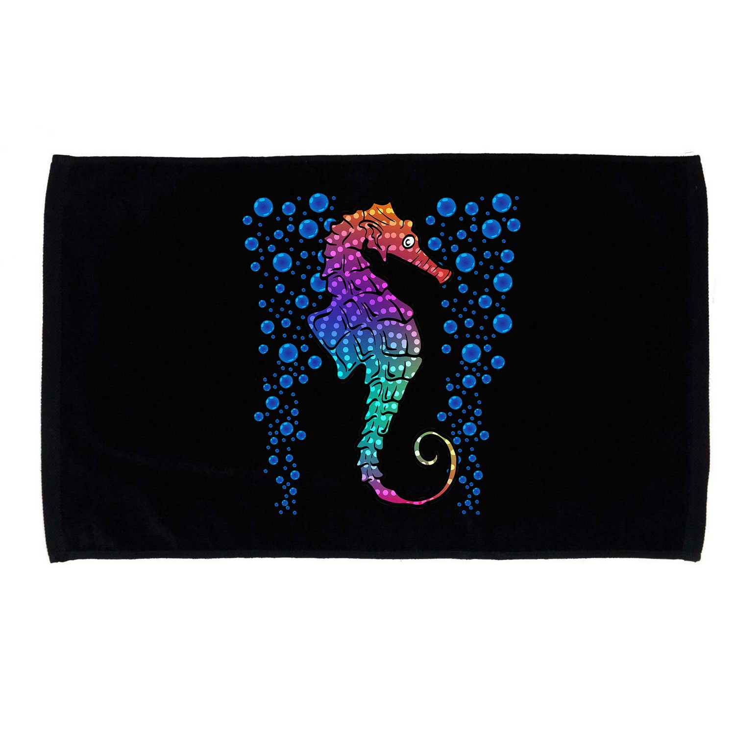 Colorful Sea Horse Print Ocean Microfiber Hand Towel