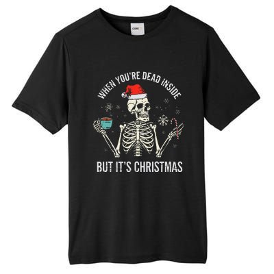 Christmas Skeleton Hot Chocolate Xmas Tall Fusion ChromaSoft Performance T-Shirt