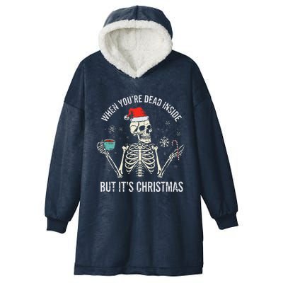 Christmas Skeleton Hot Chocolate Xmas Hooded Wearable Blanket