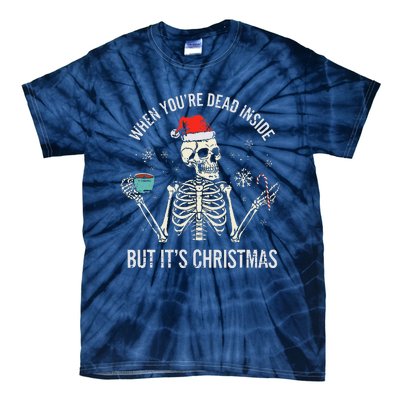 Christmas Skeleton Hot Chocolate Xmas Tie-Dye T-Shirt