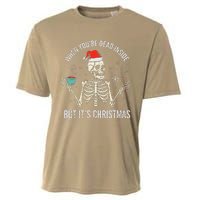 Christmas Skeleton Hot Chocolate Xmas Cooling Performance Crew T-Shirt