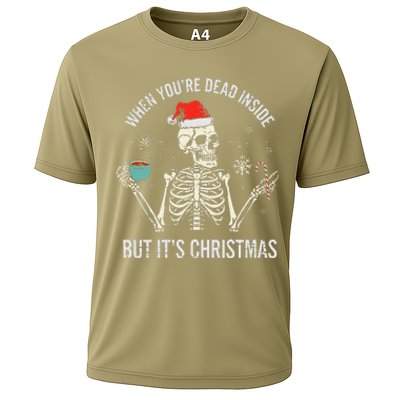 Christmas Skeleton Hot Chocolate Xmas Cooling Performance Crew T-Shirt