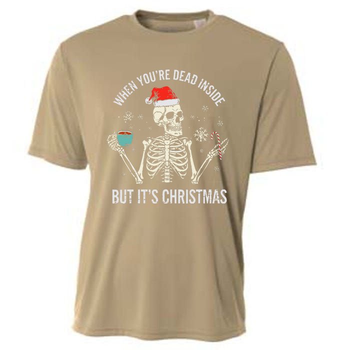 Christmas Skeleton Hot Chocolate Xmas Cooling Performance Crew T-Shirt