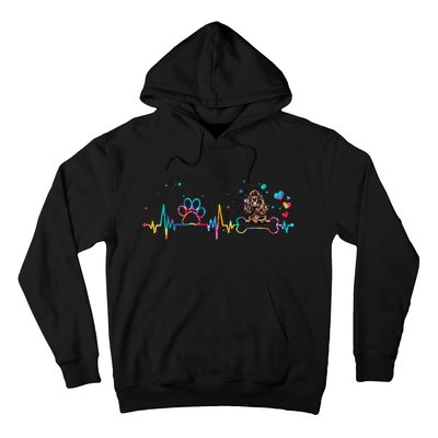 Cocker Spaniel Heartbeat Tie Dye Dog Lovers Hoodie