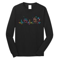 Cocker Spaniel Heartbeat Tie Dye Dog Lovers Long Sleeve Shirt