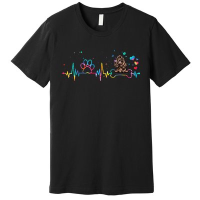 Cocker Spaniel Heartbeat Tie Dye Dog Lovers Premium T-Shirt