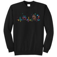 Cocker Spaniel Heartbeat Tie Dye Dog Lovers Tall Sweatshirt