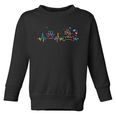 Cocker Spaniel Heartbeat Tie Dye Dog Lovers Toddler Sweatshirt