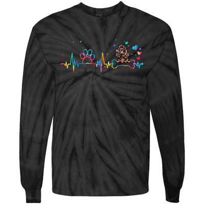 Cocker Spaniel Heartbeat Tie Dye Dog Lovers Tie-Dye Long Sleeve Shirt