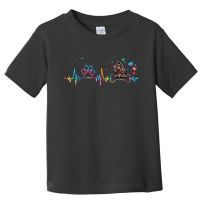 Cocker Spaniel Heartbeat Tie Dye Dog Lovers Toddler T-Shirt