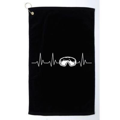Colorado Ski Heartbeat Skiing Goggles Snow Mountain Winter Cute Gift Golf Towel