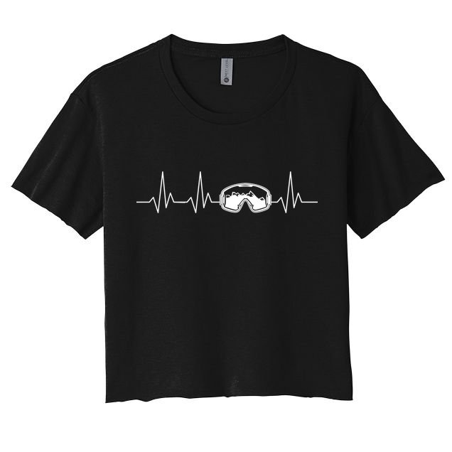 Colorado Ski Heartbeat Skiing Goggles Snow Mountain Winter Cute Gift Crop Top