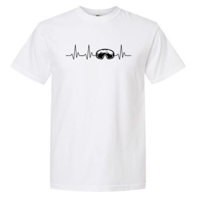 Colorado Ski Heartbeat Skiing Goggles Snow Mountain Winter Cute Gift Garment-Dyed Heavyweight T-Shirt