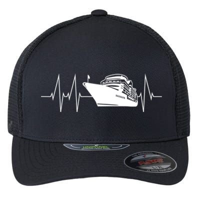 Cruise Ship Heartbeat Family Cruise Gift Flexfit Unipanel Trucker Cap