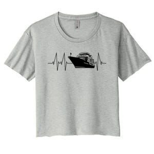 Cruise Ship Heartbeat Family Cruise Gift Women's Crop Top Tee